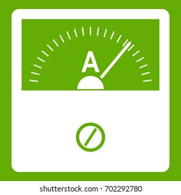 Counter icon white isolated on green background. Vector illustration