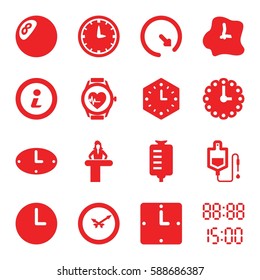counter icons set. Set of 16 counter filled icons such as airport desk, drop counter, heartbeat watch, info, wall clock, digital time