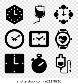 Counter icons set. set of 9 counter filled icons such as drop counter, heartbeat watch, wall clock, stopwatch