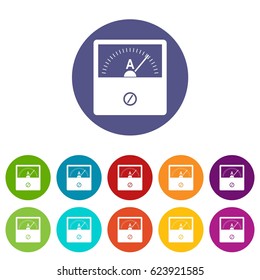 Counter icons set in circle isolated flat vector illustration