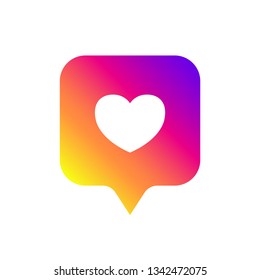 Counter Notification Icon, gradient color. Like sign. Social media Instagram like. Vector illustration. EPS 10.