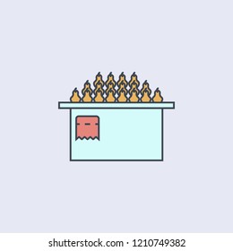 counter with pears colored outline icon. One of the collection icons for websites, web design, mobile app