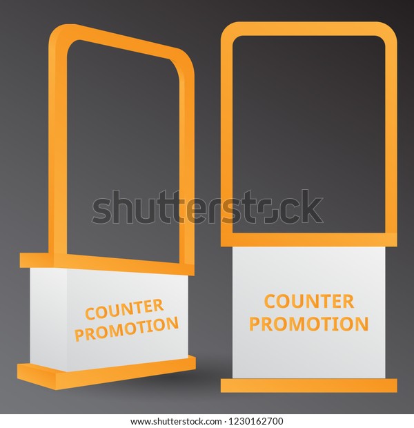 Download Counter Promotion Exhibition Stand Mockup Event Stock Vector Royalty Free 1230162700 PSD Mockup Templates