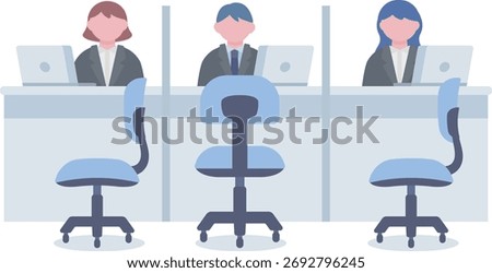 Counter, Reception, Information Desk and Staff