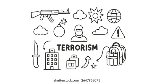 ilustração do vetor de segurança da informação e de combate ao terrorismo