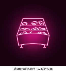 counter with vegetables outline icon. Elements of Mall Shopping center in neon style icons. Simple icon for websites, web design, mobile app, info graphics