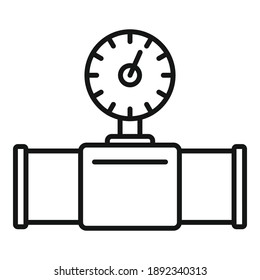 Counter water pipe icon. Outline counter water pipe vector icon for web design isolated on white background