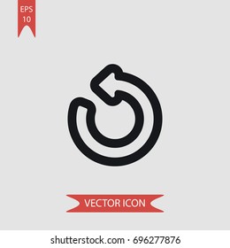 Counterclockwise circular arrow vector icon, illustration symbol