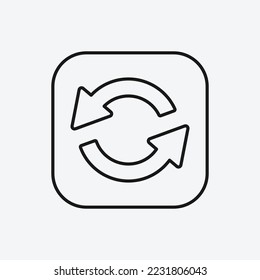 Counterclockwise icon isolated on white background. Multimedia symbol modern, simple, vector, icon for website design, mobile app, ui. Vector Illustration