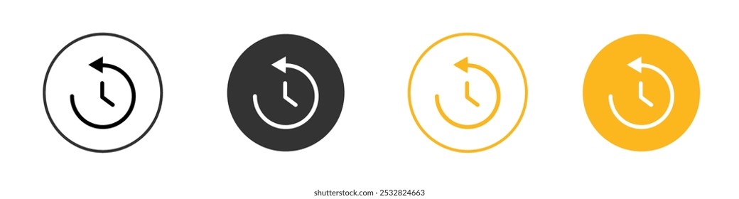 counterclockwise rotation icon black and white vector outline sign