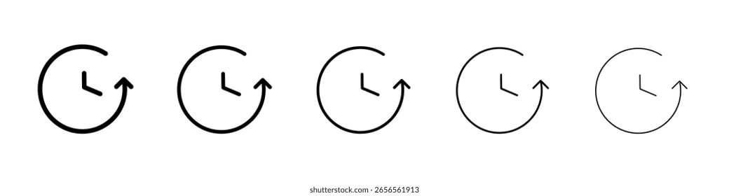 Icono de rotación en sentido contrario a las agujas del reloj Signo de Vector en blanco y negro