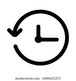 diseño de icono de rotación en sentido antihorario en estilo relleno y contorneado