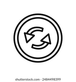 counterclockwise rotation icon linear vector graphics sign