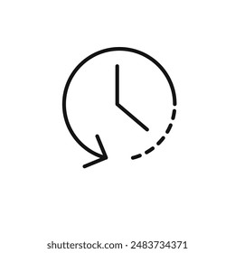 counterclockwise rotation icon outline collection in black