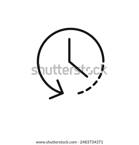 counterclockwise rotation icon outline collection in black
