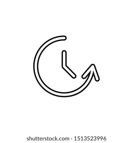 Counterclockwise rotation icon. Simple glyph, flat vector of time icons for ui and ux, website or mobile application