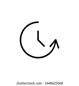 counterclockwise rotation icon. Simple thin line, outline vector of Time icons for UI and UX, website or mobile application
