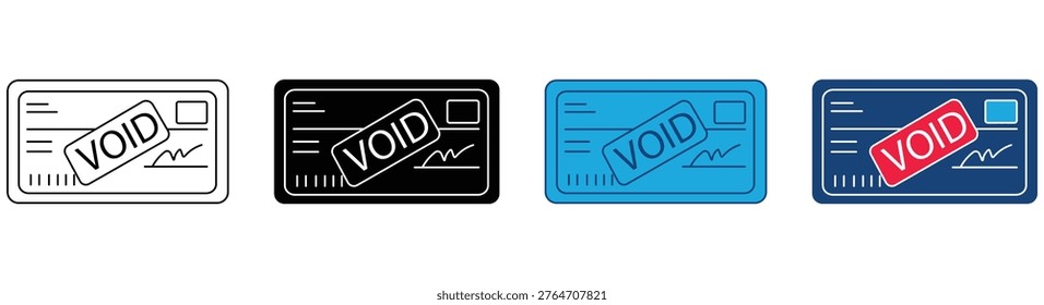 Counterfeit check icon Set Multiple Style Collection. Vector illustration.