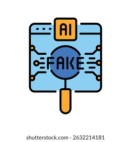 Counterfeit detection color line icon for digital and print projects.  Minimal clean icons for apps and websites. Modern simple icons for UI UX and branding