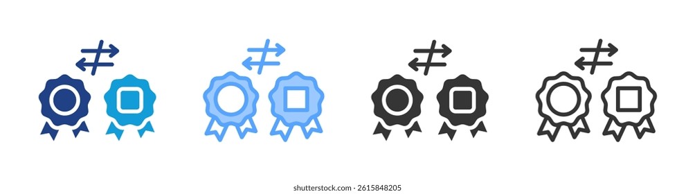 Counterfeit Trademark icon set multiple style collection