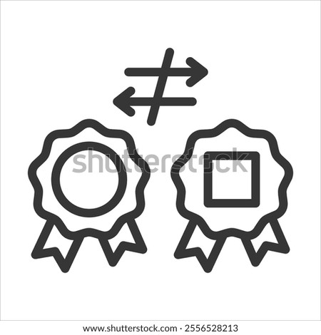 Counterfeit Trademark Outline Icon Vector Illustration