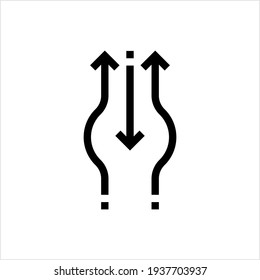 Counterflow Icon, Air Water Flow Moving In The Opposite Direction To Another Vector Art Illustration