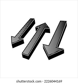 Counterflow Icon, Air Water Flow Moving In The Opposite Direction To Another Vector Art Illustration