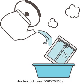 Countermeasure against half-dried odor Image illustration material