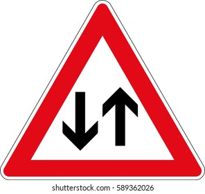 A counter-movement. Vector road sign Germany.