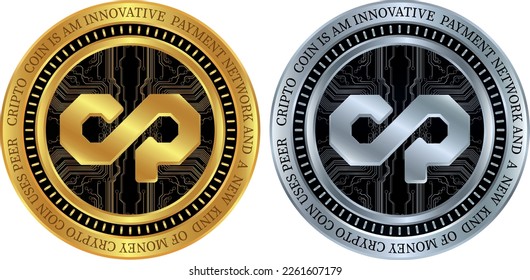 counterparty-xcp virtual currency logo. vector illustrations. 3d illustrations.