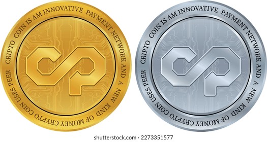 counterparty-xcp virtual currency logo. vector illustrations. 3d illustrations.