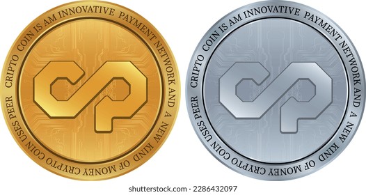 counterparty-xcp virtual currency logo. vector illustrations. 3d illustrations.