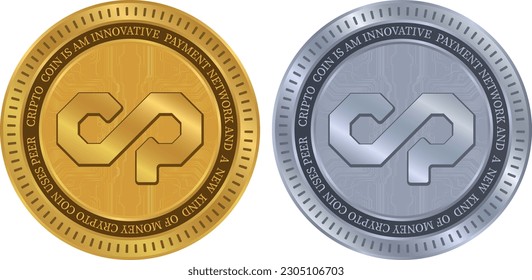 counterparty-xcp virtual currency logo. vector illustrations. 3d illustrations.