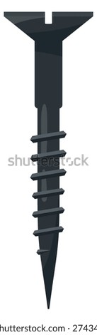 Countersunk screw side view. Industrial fastener icon