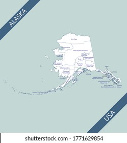 Counties map of Alaska labeled