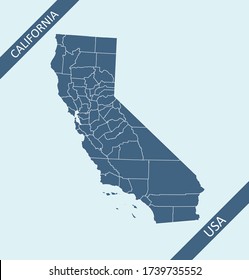 Counties map of California state