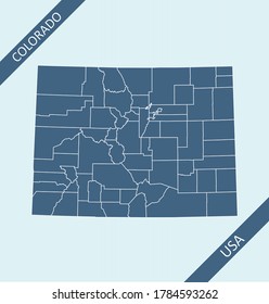Counties map of Colorado USA