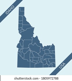 Counties map of Idaho USA