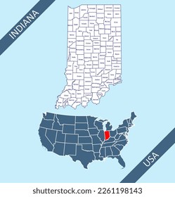 counties map of indiana labeled