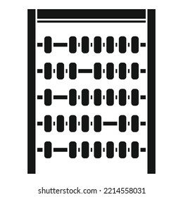 Counting abacus icon simple vector. Math toy. Wooden calculator