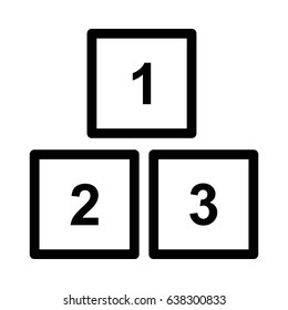 Counting Block Vector Line Icon