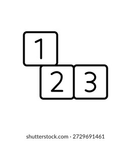 Counting Blocks Educational Toy Line Icon: Learning Numbers