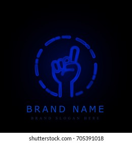 Counting blue chromium metallic logo