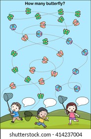 Counting butterfly - Worksheet for education