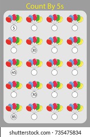 counting by 5's, write the missing numbers