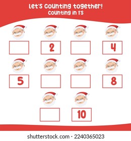Counting by ones’ the Christmas theme worksheet. practising math in multiple of 1s activity kit for kids, write the missing numbers, math multiples. Educational printable math worksheet for toddlers.