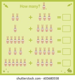Counting card for kids. Vector.