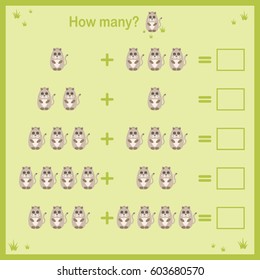 Counting card for kids. Vector.