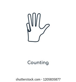 Counting concept line icon. Linear Counting concept outline symbol design. This simple element illustration can be used for web and mobile UI/UX.