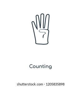 Counting concept line icon. Linear Counting concept outline symbol design. This simple element illustration can be used for web and mobile UI/UX.